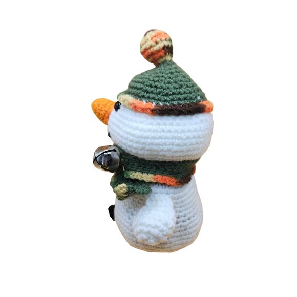 Hand Crocheted Amigurumi Snowman Trinket Box Storage Figure Statuette 9 Inches - Picture 6 of 10